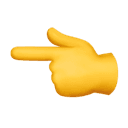 backhand index pointing left appearance on Apple