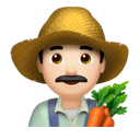 man farmer: light skin tone appearance on Apple