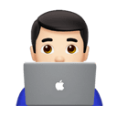 男程序员: 较浅肤色 在 Apple 平台的外观