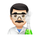 man scientist: light skin tone appearance on Apple