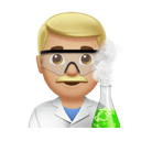 man scientist: medium-light skin tone appearance on Apple