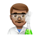 man scientist: medium skin tone appearance on Apple