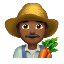 man farmer: medium-dark skin tone appearance on Apple