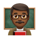 man teacher: medium-dark skin tone appearance on Apple