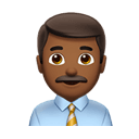man office worker: medium-dark skin tone appearance on Apple