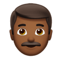 man: medium-dark skin tone appearance on Apple