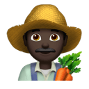man farmer: dark skin tone appearance on Apple