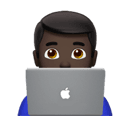 man technologist: dark skin tone appearance on Apple
