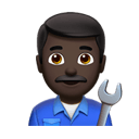 man mechanic: dark skin tone appearance on Apple