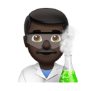 man scientist: dark skin tone appearance on Apple