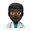 man health worker: dark skin tone appearance on Apple