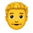man: curly hair appearance on Apple