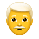 man: white hair appearance on Apple