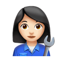 女技工: 较浅肤色 在 Apple 平台的外观