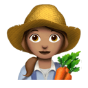 woman farmer: medium skin tone appearance on Apple