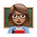 woman teacher: medium skin tone appearance on Apple