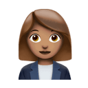 woman office worker: medium skin tone appearance on Apple
