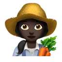 woman farmer: dark skin tone appearance on Apple