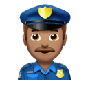 man police officer: medium skin tone appearance on Apple