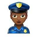 woman police officer: medium-dark skin tone appearance on Apple