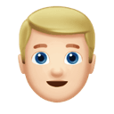 man: light skin tone, blond hair appearance on Apple