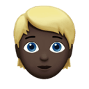 person: dark skin tone, blond hair appearance on Apple