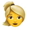 woman: blond hair appearance on Apple