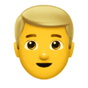 man: blond hair appearance on Apple