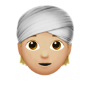 person wearing turban: medium-light skin tone appearance on Apple
