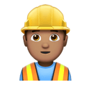 man construction worker: medium skin tone appearance on Apple