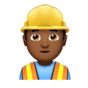 man construction worker: medium-dark skin tone appearance on Apple