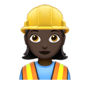 woman construction worker: dark skin tone appearance on Apple