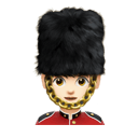 woman guard: light skin tone appearance on Apple