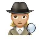 woman detective: medium-light skin tone appearance on Apple