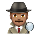 man detective: medium skin tone appearance on Apple