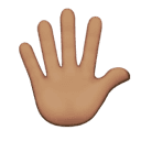 hand with fingers splayed: medium skin tone appearance on Apple