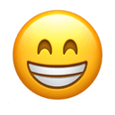 beaming face with smiling eyes appearance on Apple