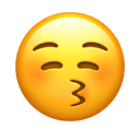 kissing face with closed eyes appearance on Apple