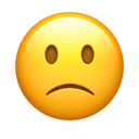 slightly frowning face appearance on Apple