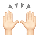 raising hands: light skin tone appearance on Apple