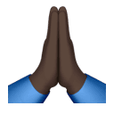 folded hands: dark skin tone appearance on Apple