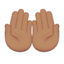 palms up together: medium skin tone appearance on Apple