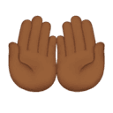 palms up together: medium-dark skin tone appearance on Apple