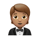 person in tuxedo: medium skin tone appearance on Apple