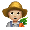 farmer: medium-light skin tone appearance on Apple