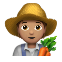 farmer: medium skin tone appearance on Apple