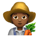 farmer: medium-dark skin tone appearance on Apple