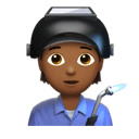 factory worker: medium-dark skin tone appearance on Apple
