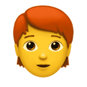 person: red hair appearance on Apple