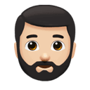 man: light skin tone, beard appearance on Apple